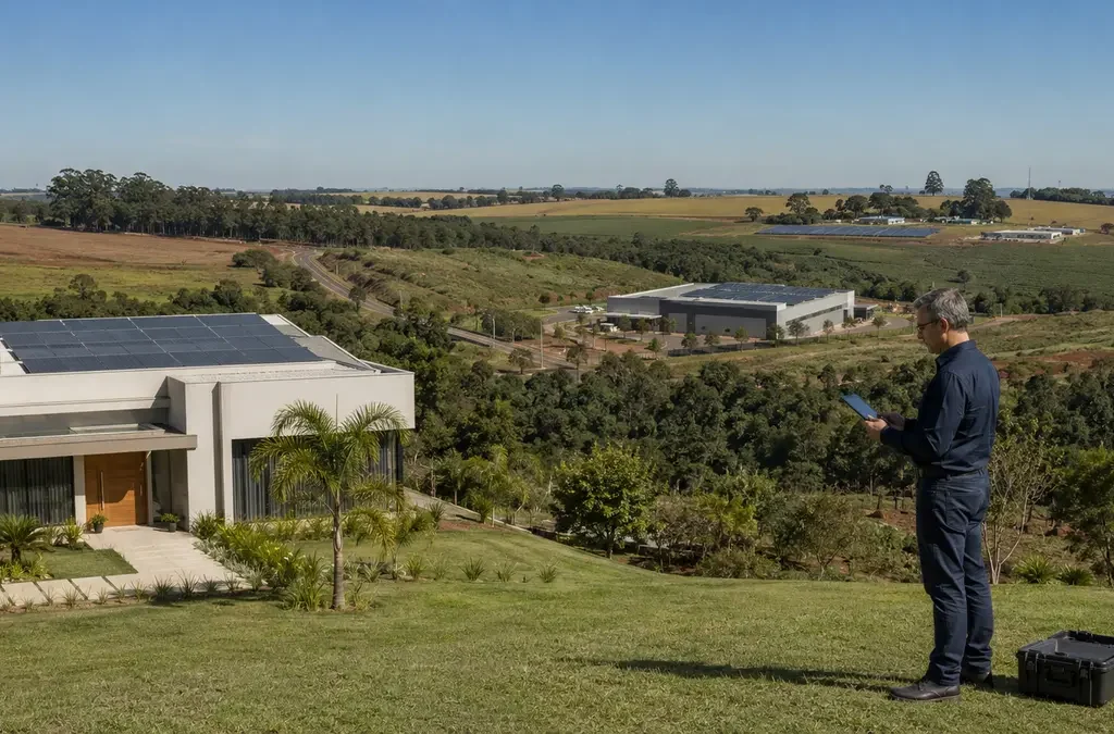 Energia solar em residência, empresa e propriedade rural
